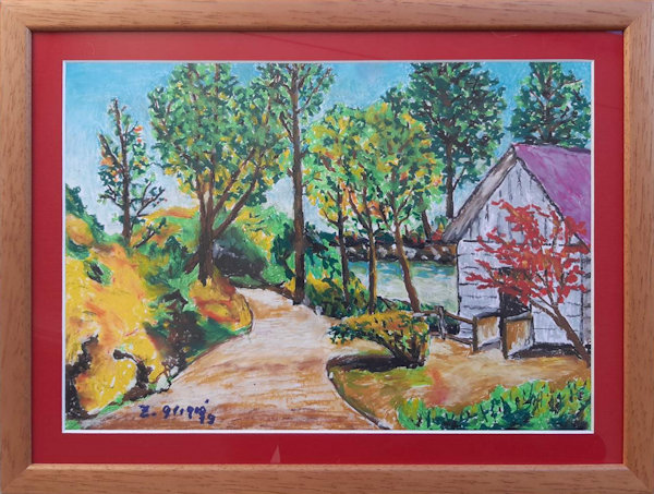 Country autumn, Oil Pastel