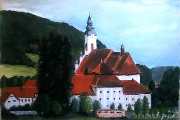 Monastery, pastel