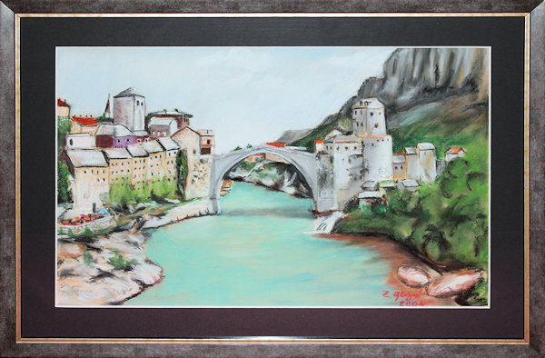 Old bridge, pastel