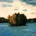 River islet, oil on canvas