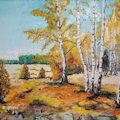 Birches, oil on canvas