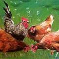 Chickens, pastel