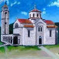 Church in Drvar, oil on canvas