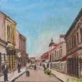 In the street, pastel