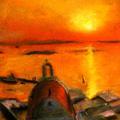 Veče na moru, pastel