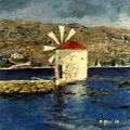 Windmill, pastel